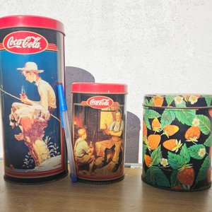 Lote de Latas Vintage Coca-Cola y Frutillas - imagen 3