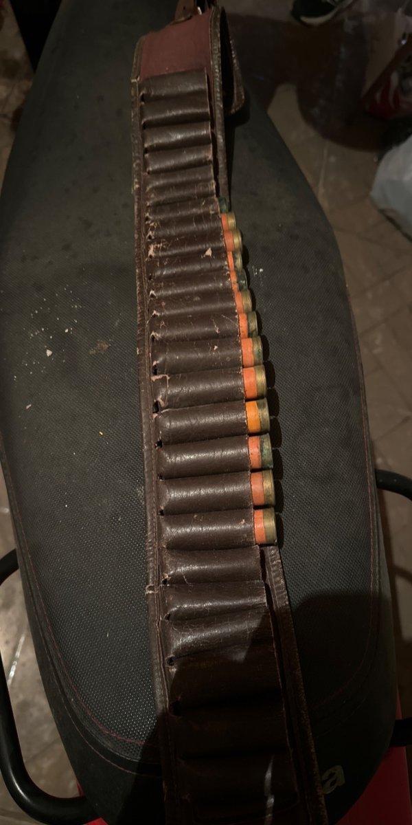 Cinto Porta Cartuchos de Cuero Marrón