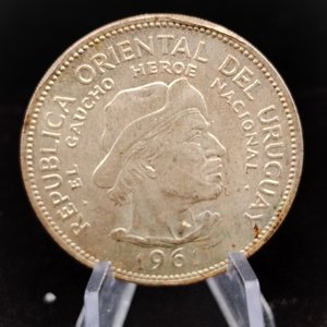 Moneda Uruguaya de Plata $10 "Gaucho" 1961 - 12.5g - imagen 4