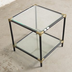 Mesa Auxiliar Moderna con Estructura Metálica y Vidrio - imagen 2