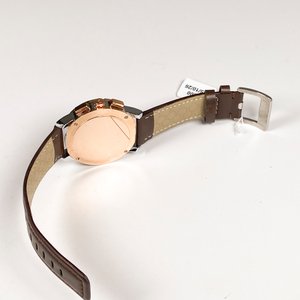 Reloj Gucci Caballero Malla Cuero Marrón Funciona - imagen 4