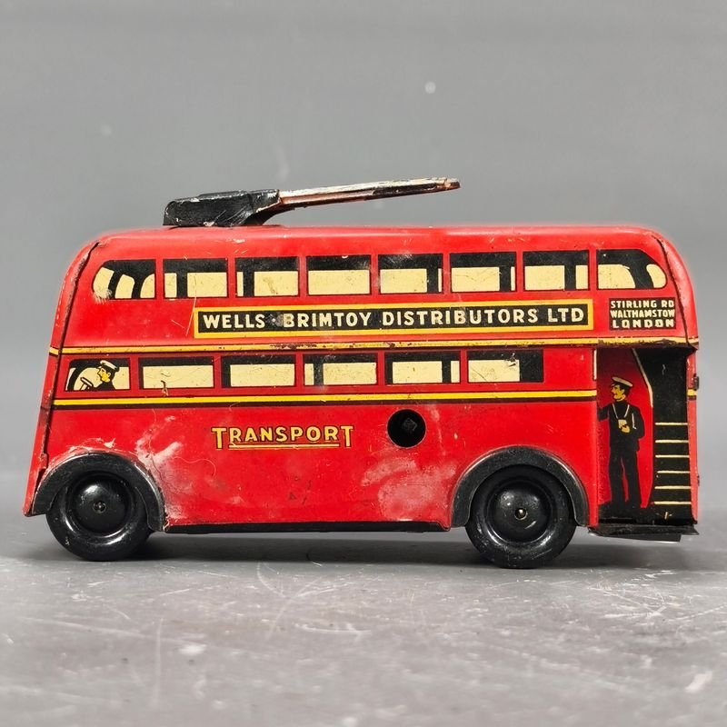 Tren de Trolebús Double Decker Vintage de Wells Brimtoy Londres - imagen 4