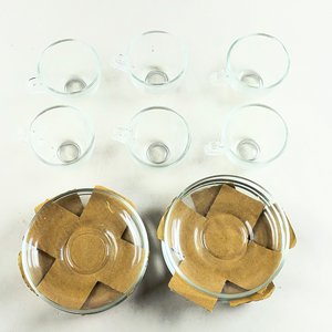 Juego de 6 Tazas de Vidrio con sus Platillos - imagen 2