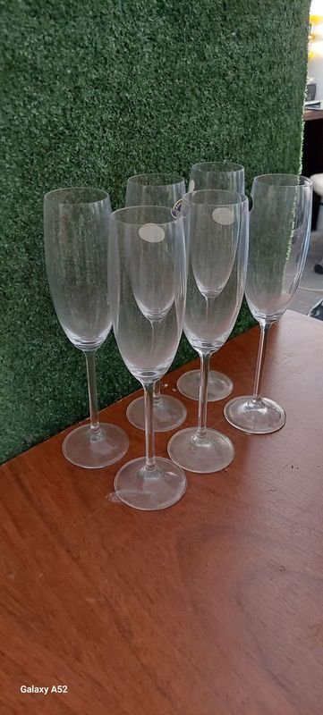 Seis copas de champán de cristal excelente - imagen 2