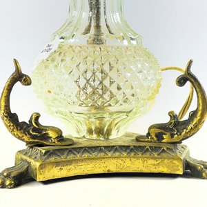 Lámpara de sobremesa en vidrio base de bronce con pantalla 40 cm - imagen 3