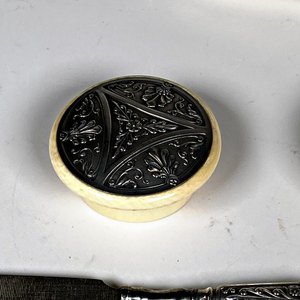 Juego de Manicura Francés de Marfil y Plata, 7 Piezas - imagen 3