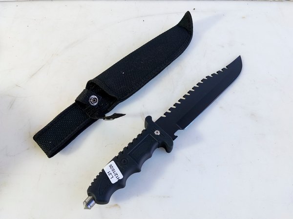 Cuchillo de Caza Negro con Funda y Rompevidrios - imagen 1
