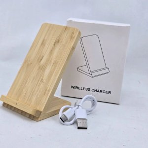 Cargador Inalámbrico de Bambú con Cable USB - imagen 5