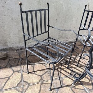 Conjunto de 2 Sillones y Estructura de Mesa de Hierro Forjado - imagen 4