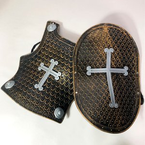Dos Kits de Caballero Medieval para Niños: Casco, Espada, Escudo y Pechera - imagen 2