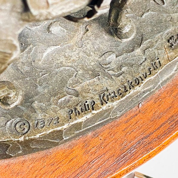 Bronce firmado, escultura de hombre y caballo con llamada a la libertad - imagen 5