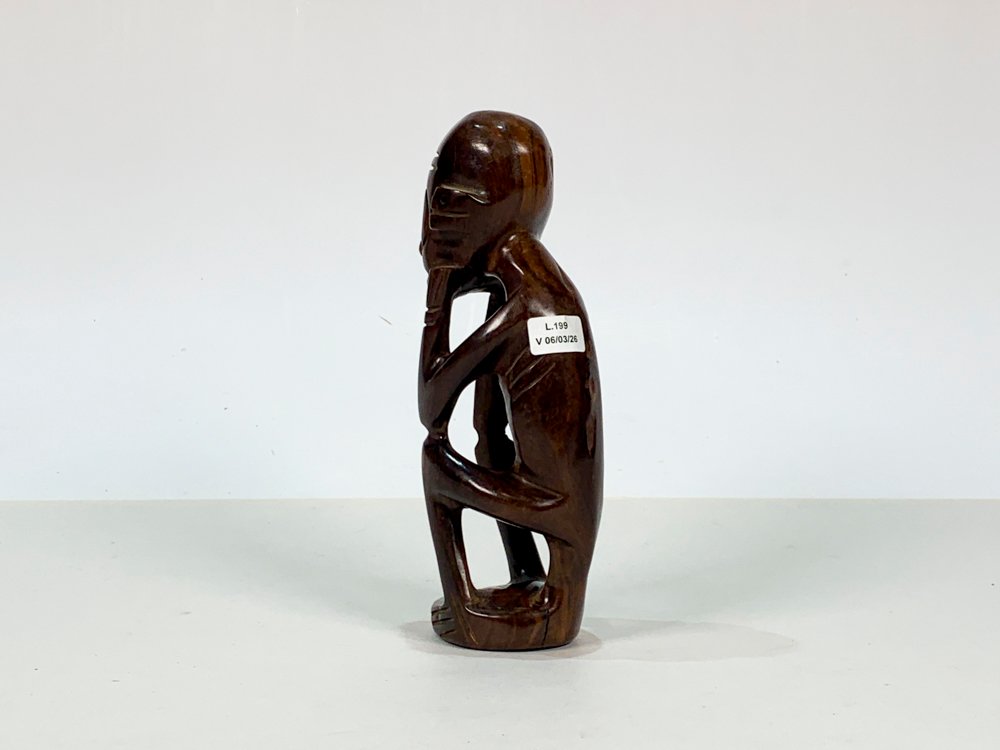 Talla de madera africana con máscara - imagen 4