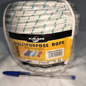 Lote siguiente: Rollo de Cuerda Náutica Multiuso Krain 50m x 10mm Blanca con Verde