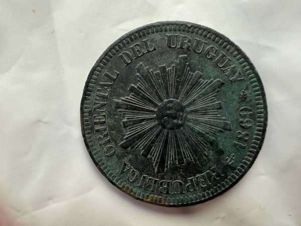Moneda 2 centésimos año 1869 - Coin de Uruguay - imagen 2
