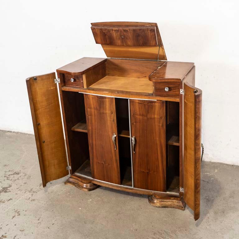Mueble para tocadiscos art decó en madera - imagen 2