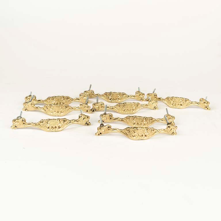 Juego de 8 Manijas de Bronce Estilo Clásico - 16 cm