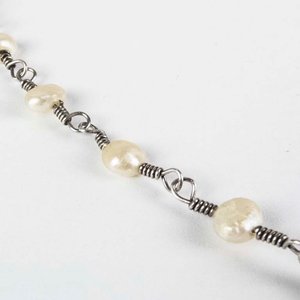 Rosario de Plata con Perlas Naturales - imagen 2