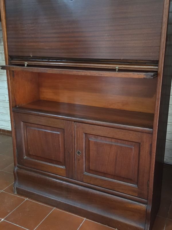 Biblioteca Americana tipo Thompson con secretaire y Globo Wernicke principios de siglo XIX - imagen 9