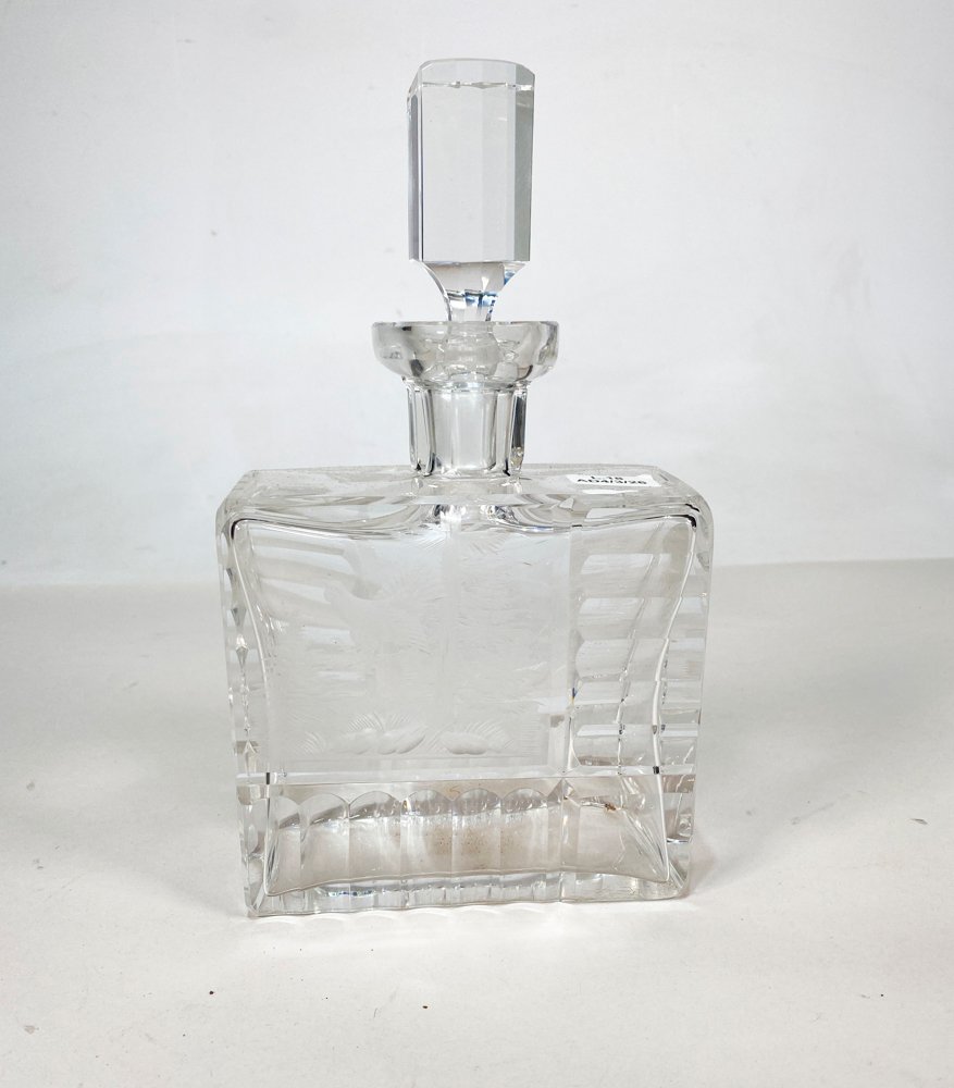 Botella de vidrio hialino tallado - imagen 3