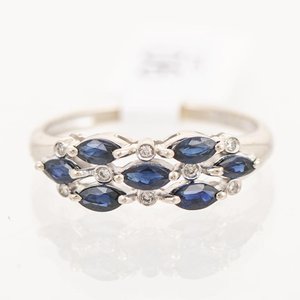 Anillo Oro 18k con Zafiros y Brillantes - imagen 1