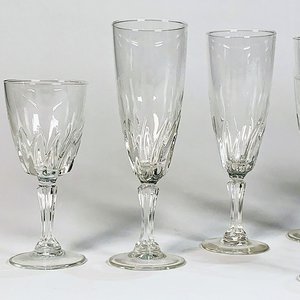 12 Copas de Vidrio Prensado: 6 Flauta (18 cm) y 6 para Vino (13 cm) - imagen 3