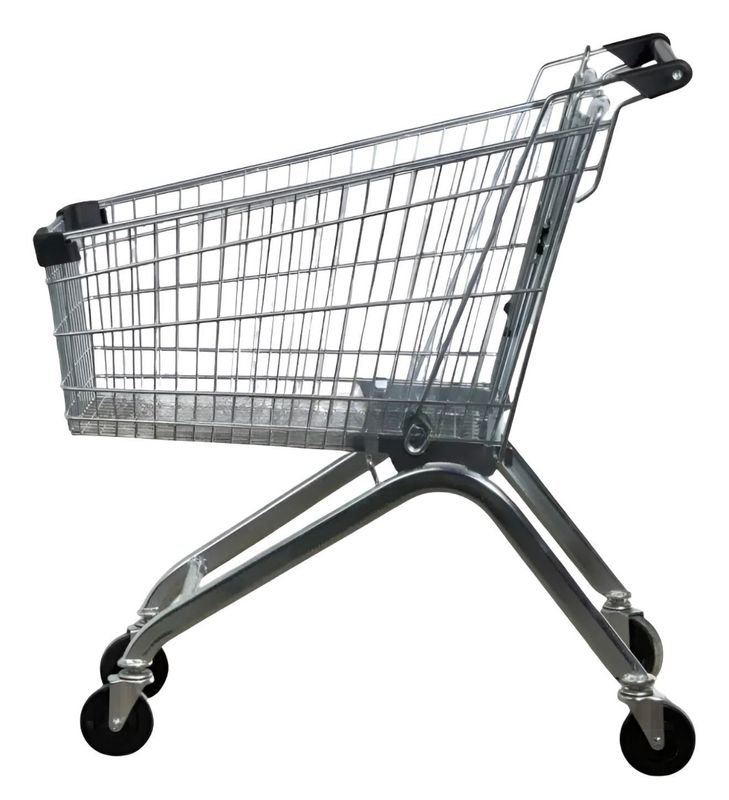 Carro de supermercado metálico de 60 litros
