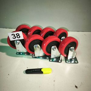 8 Ruedas Giratorias de Teflón Rojas - imagen 4