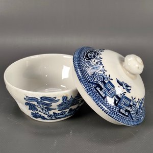 Conjunto Vajilla Inglesa "Willow" Johnson Bros y Churchill: 4 Platillos y Pote con Tapa - imagen 8