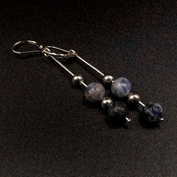 Aros de Plata 950 con Azurita