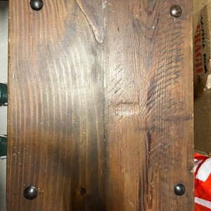 Mesa de Arrimo Rústica de Madera con Cajón y Herrajes - imagen 2