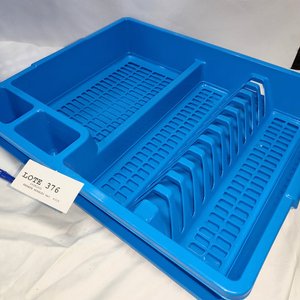 Escurridor de Cubiertos con Bandeja y Canasto para Ropa de Plástico Azul - imagen 4