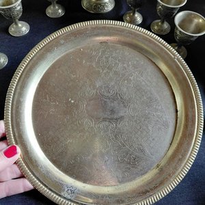 Juego de Té Árabe Metálico con Bandeja y Vasos - imagen 4