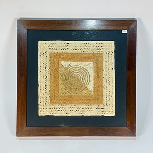 Cuadro Técnica Mixta "Espiral Beige y Marrón" - 40x40 cm - imagen 1
