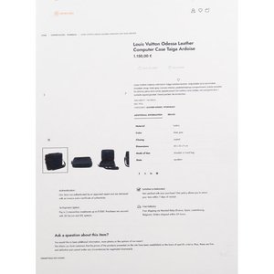 Maletín Louis Vuitton Ardoise Negro para PC - Medidas 38x31x8 cm - imagen 5