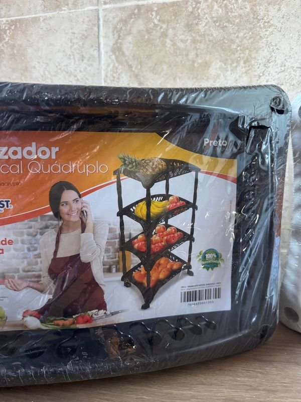 Estantería Negra para Cocina con 4 Estantes
