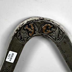 Cabezada Criolla Antigua en Plata y Oro con Grabados Florales - imagen 3
