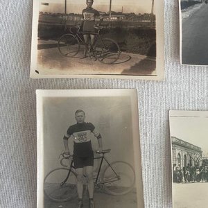 Lote de 6 Postales Antiguas de Ciclismo: Juan Zimentena, Jose Rodriguez y Largadas - imagen 2