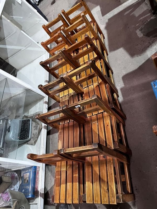 Juego de 6 Sillas de Madera Marrones Estilo Rústico