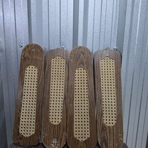 Aspas de Ventilador de Madera con Rejilla Estilo Caña (4 Unidades) - imagen 3