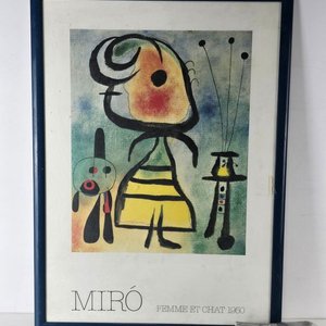Reproducción Enmarcada "Femme et Chat" de Joan Miró (1950) - imagen 1