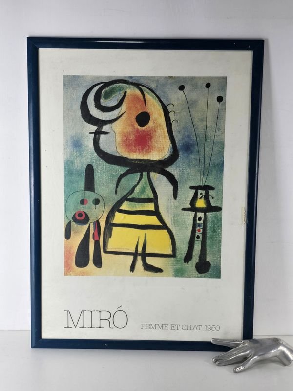 Reproducción Enmarcada "Femme et Chat" de Joan Miró (1950)