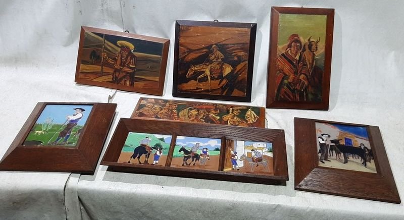 Lote anterior: Pinturas al óleo enmarcadas con cerámica