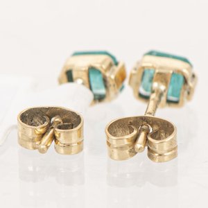Par de Tornillos de Oro 18k con Esmeraldas - imagen 2