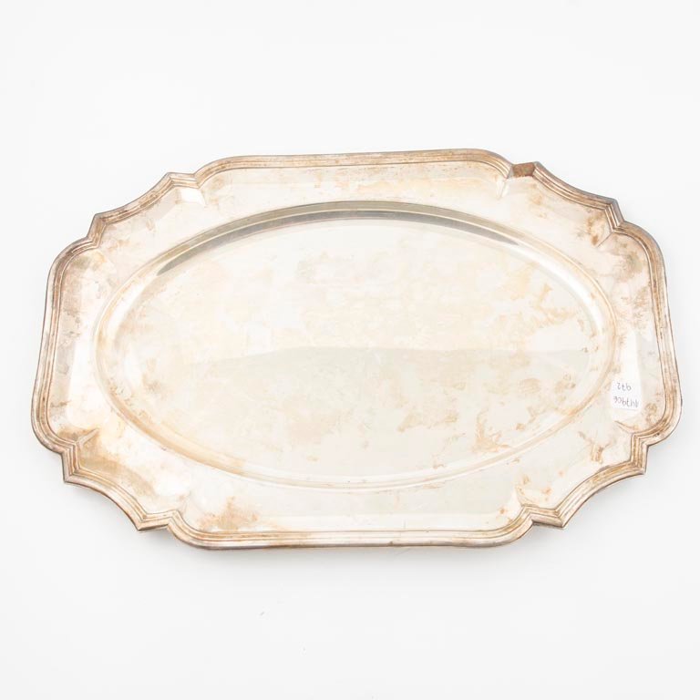 Bandeja Oval de Plata 925 Antigua - 41x28cm