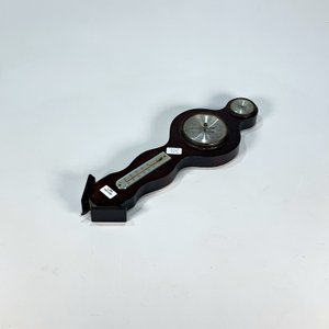 Barómetro de Madera con Dos Relojes y Termómetro - imagen 1
