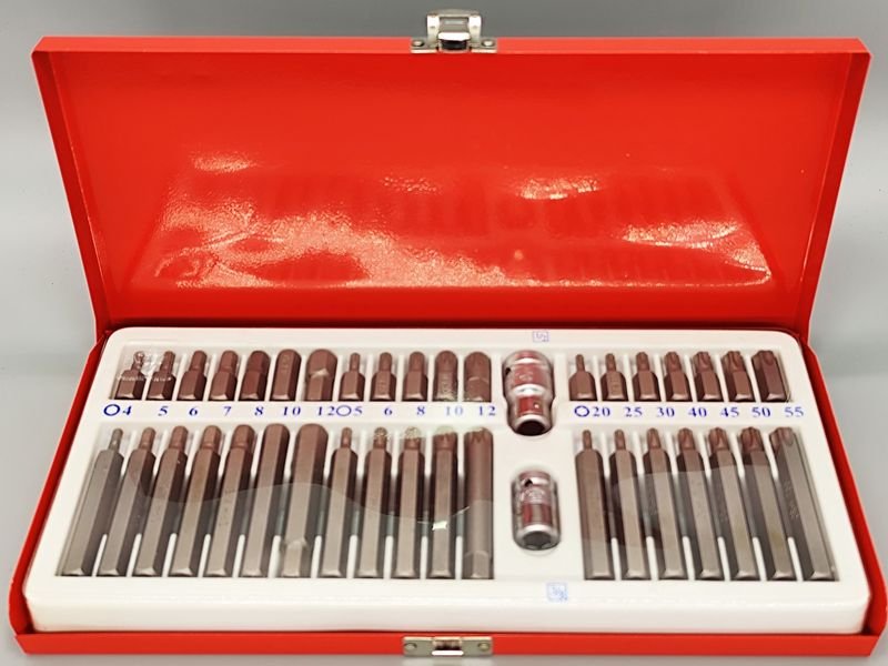 Juego de Puntas Torx, Multi Torx y Allen de 41 Piezas con Estuche Metálico
