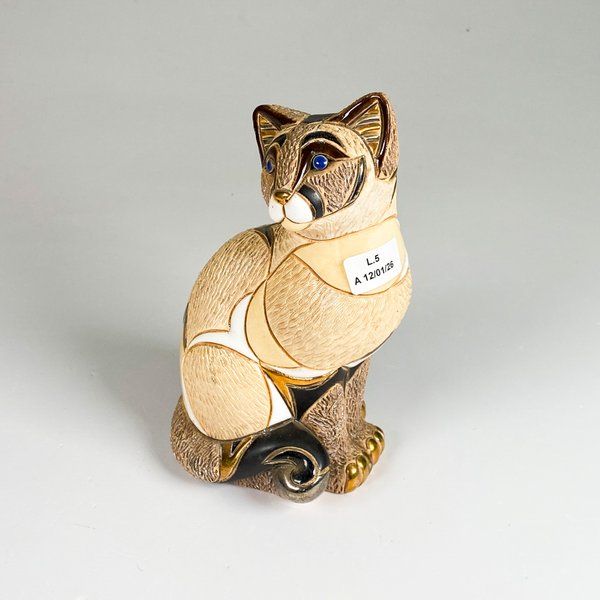 Figura de cerámica gato sentado firmada - imagen 1