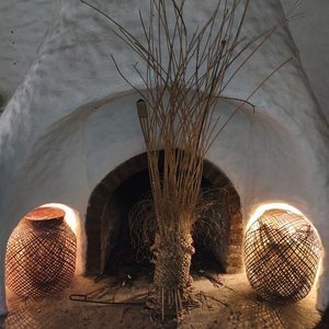 Lote de 3 Adornos de Fibra Natural y Bambú - imagen 1