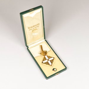 Condecoración Italiana Esmaltada con Corona y Estuche Original - imagen 2