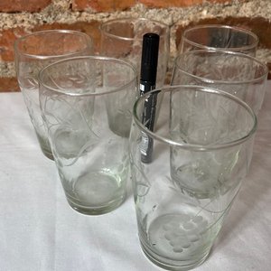 Juego de 6 Vasos de Cristal Tallados con Diseño Floral - imagen 1